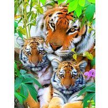 GLymg Needlework 5D Diy Diamond Painting Tiger  Animal series Diamond embroidery Kits Mosaic Picture All Square Three Head Tiger 2024 - buy cheap