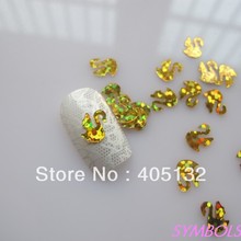 GD8-2 Free Shipping Wholesale 100g/bag Cute Gold Swan Glitter Nail art Glitter Pieces Nail art decoration 2024 - buy cheap