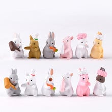 Miniaturas coelho micro-fofo em pvc 6 tamanhos miniatura para decoração de jardim e casa gpd8743 mistos aleatórios 2024 - compre barato