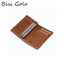 BISI GORO Men Genuine Leather Card Holders Short Wallet Retro Business Credit Card Holders Coin Purses RFID 2021 Brown Wallet 2024 - buy cheap