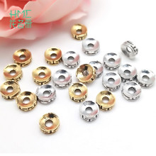 30pcs/lot T Charm Beads DIY Zinc Alloy Spacer Beads 7*3mm Concave Round Beads for Bracelets Jewelry Making 7*3mm 2024 - buy cheap
