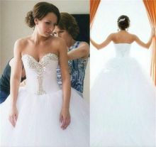 Vestido de noiva de noiva 2020 vestido de noiva de cristal vestido de baile querida laço-up vestido de noiva robe de mariee 2024 - compre barato