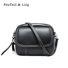 FoxTail & Lily Popular Mini Crossbody Bags for Women Genuine Leather Small Shoulder Messenger Bag Fashion Cow Leather Handbags 2024 - buy cheap