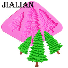 3 отверстия, Рождественская елка, силиконовая искусственная сосна, инструменты для украшения тортов, фотосессия T0972 2024 - купить недорого