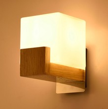 Luminária de cabeceira em madeira sólida, iluminação de cabeceira para quarto, moderno, minimalista, corredores, entrada de corredor, escada, arandela 2024 - compre barato