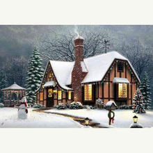 5D DIY Full Square/round Diamond Painting cottage in the snow Embroidery Cross Stitch Rhinestone Mosaic  Home Decor 2024 - buy cheap