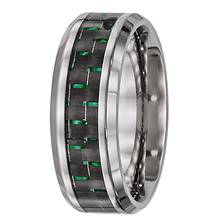 7mm Pure Titanium Ring Men Wedding Band Male Female Blue & Green Carbon Fiber Inlay anillos Size 7 7.5 9 9.5 12.5 TI049R 2024 - buy cheap