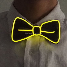 Gravata borboleta com led brilhante, 10 cores ativadas por som, design de moda, cotovelo eletrônico, para decoração de festa, bar, clube 2024 - compre barato