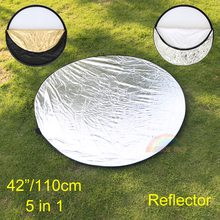 Reflector 5 en 1 de 110cm, Reflector de fotografía redondo plegable portátil de 42 pulgadas con oro/plata/Blanco/Negro/translúcido 2024 - compra barato