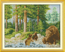 Набор для вышивки крестиком The happiness of the forest 14ct 11ct, Набор для вышивки холстом, ручная работа 2024 - купить недорого