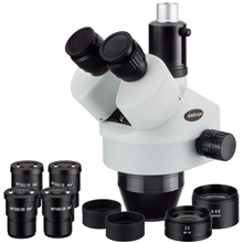 AmScope 3.5X-180X simul-focal Zoom Trinocular Cabeça de Microscópio Estéreo 2024 - compre barato