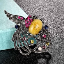 Zlxgirl luxury Antique silver vintage birds Brooches Metal Alloy Women's Vintage Party Banquet Girls' Hats Scarf Accessories 2024 - buy cheap