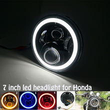 7Inch Motorcycle LED Yellow red Blue White Angel Eye DRL Projector Headlights for Honda CB400 500 1300 Hornet 250 600 900 VTR250 2024 - buy cheap