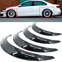 Universal 4pcs x Carbon Fiber Cover / PU Car Fender Flares Arch Wheel Eyebrow Bodykit 3D Stickers Mudguards For BMW Benz Audi .. 2024 - buy cheap