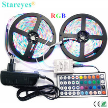 1 set SMD 2835 3528 60 LED / M 5M 10M RGB LED Strip tape light flashlight IP20 IP65 Waterproof strip + Remote + Power Adapter 2024 - buy cheap