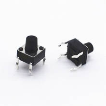 100pcs 6x6x7MM 4PIN Tactile Tact Push Button Micro Switch Direct Plug-in Self-reset DIP Top Copper 2024 - buy cheap