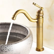 Bathroom Faucet Antique Brass Single Handle Hot & Cold Water Mixer Taps Wash Basin Bathroom Deck Mounted Faucet Nnf015 2024 - buy cheap