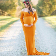 Maternity Dress for Photo Shoot Maternity Gown Long Sleeve  Maxi V-Neck Fitted Photography Props Dresses For Pregnant Women 2024 - buy cheap
