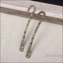 Marcador duplo vintage bronze charme pingente com laço para diy jóias 123 mm 2024 - compre barato