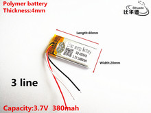 3 line Good Qulity 3.7V,380mAH,402040 Polymer lithium ion / Li-ion battery for TOY,POWER BANK,GPS,mp3,mp4 2024 - buy cheap