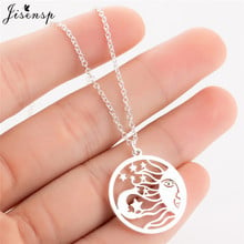 Jisensp Unique Round Sun Moon and Stars Pendant Necklace for Women Gothic Style Moon Star Long Chain Necklace Jewelry Gift 2024 - buy cheap