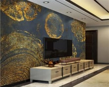 Beibehang Custom wallpaper Gold Foil Texture Abstract Ring Retro fashion TV Background Wall wall papers home decor 3d wall paper 2024 - buy cheap