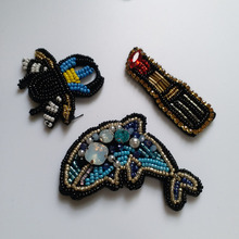 Fashion Lipstick insect dolphin beaded patches for clothing sequins Rhinestone appliques parche DIY handmade clothes accessories 2024 - buy cheap