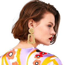 LUBOV New Design shining Color Enamel Metal Drop Earrings For Women Bohemian Geometric Statement Dangle Big Earrings Jewelry 2024 - buy cheap