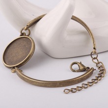 reidgaller 10pcs antique bronze cabochon bracelet base blanks fit 20mm round cameo setting trays diy bracelets accessories 2024 - buy cheap