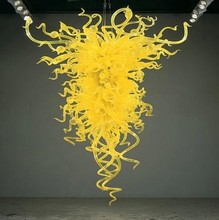Candelabros de cristal de Murano soplado, bombillas LED de 110v/240v, color amarillo limón, decoración de galería de arte de Italia 2024 - compra barato