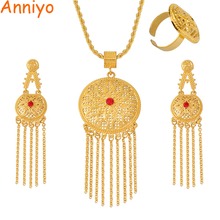 Anniyo-Colgante africano para mujer, collares/pendientes/anillos ajustables, anillos árabes, regalos de boda #077506 2024 - compra barato