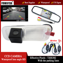 FUWAYDA Беспроводная цветная CCD Автомобильная камера заднего вида для Kia K2 RIO Sedan, с 4,3-дюймовым зеркалом заднего вида 2024 - купить недорого