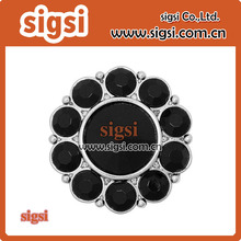 Favorable negro forma redonda de cristal de moda de botón del rhinestone de acrílico 2024 - compra barato