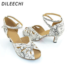 DILEECHI-zapatos de baile Latino de leopardo para mujer, zapatos de baile latino, cuadrados, de fiesta, Verano 2024 - compra barato