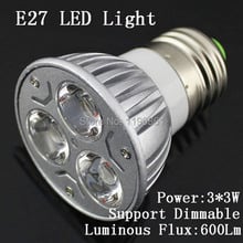 Lâmpada de led de alta potência, 3x3w, e27 gu10 ac85 ~ 265v, mr16, dc12v, e27, 220v, holofote de led 2024 - compre barato