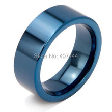 Free Shipping USA UK Canada Russia Brazil Hot Sales 8MM Shiny Blue Pipe His/Her The New New Men's Fashion Tungsten Wedding Ring 2024 - buy cheap