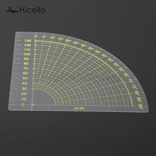 Regla de costura a medida de plástico transparente, herramienta de medición de costura de pie, en forma de abanico, 18x16cm 2024 - compra barato