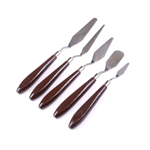 5Pcs Stainless Steel Mixed Palette Scraper Set Spatula Knives Wooden Handle Painting Knife Blade For Artist Oil Painting Tools 2024 - buy cheap