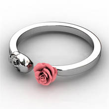 316L кольцо с черепом для женщин, ювелирное изделие, серебристый цветок, панк-рок, кольца на палец, женские подарки, обручальное кольцо для женщин, обручальные кольца 2024 - купить недорого