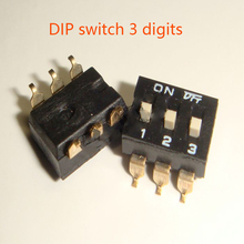 50pcs/lot 2.54 mm patch dial switch 3P gold plated foot black SMD patch 2024 - buy cheap