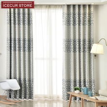 ICECUR-cortinas opacas de tela gruesa Jacquard para sala de estar, cortinas modernas para cocina, dormitorio, ventana 2024 - compra barato