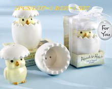 2pcs/lot=1box=1set 2016 baby souvenirs gift "About to Hatch" Ceramic Baby Chick Salt & Pepper Shakers Favor For baby favors 2024 - buy cheap