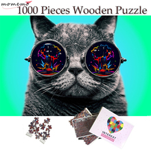 MOMEMO Cats Wearing Glasses Wooden Jigsaw Puzzle Amusing Adult 1000 Pieces Puzzles Toys Grownups Home Decor Collectiable Gifts 2024 - buy cheap