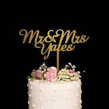 Custom Calligraphy Mr and Mrs Last Name Wedding Cake Topper,Personalized Wedding Party Decor,Anniversary Cake Topper,Gold Wooden 2024 - buy cheap