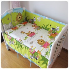 6PCS Forest baby bedding set bed linen cotton curtain crib bumper baby cot sets protetor de berço (4bumper+sheet+pillow cover) 2024 - buy cheap