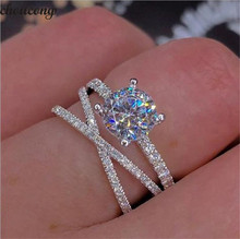 choucong Across Cute Promise Ring 925 Sterling Silver AAAAA Zircon cz Engagement Wedding Band Rings For Women Party Jewelry Gift 2024 - buy cheap