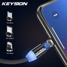 KEYSION 1M Magnetic Charge Cable , Micro USB Cable For iPhone XR XS Max X Magnet Charger USB Type C Cable LED Charging Wire Cord 2024 - buy cheap