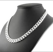 Men's Classic 925 Sterling Silver 9mm 20" Curb Chain Necklace - Long Lobster Claw Clasp - 925 Stamp 2024 - buy cheap