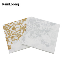 [RainLoong] Beverage Paper Napkins Flower Event & Party Tissue Napkins Decoration Serviettes 33cm*33cm 1 pack (20pcs/pack) 2024 - buy cheap