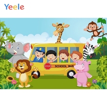 Yeele-Fondo de vinilo de animales, autobús escolar, Zoo, fiesta de cumpleaños, Safari, fotografía de bebé, estudio fotográfico 2024 - compra barato